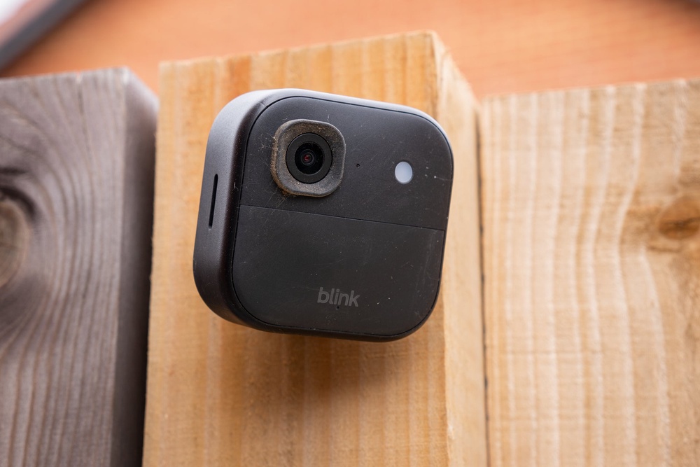 The Blink Outdoor 2K+ is a weather-resistant security camera made for outdoor use. (The Independent / Alistair Charlton)