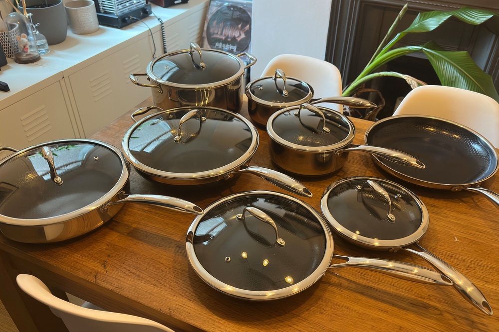 I tested Hexclad pans of all shapes and sizes (Rachael Penn/The Independent)