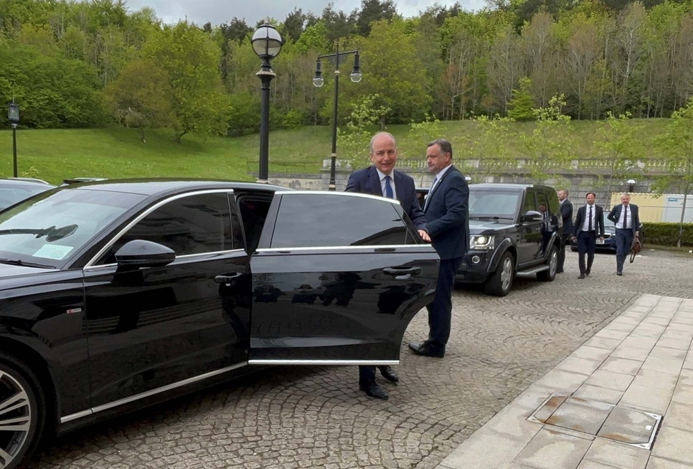 Taoiseach Micheal Martin arriving at Parliament Buildings, Stormont, in Belfast on Thursday morning (Rebecca Black/PA) (PA Wire)