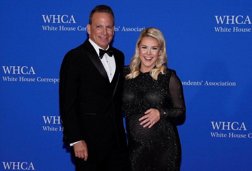 Leavitt attended the WHCD with her husband despite being on maternity leave (Reuters)