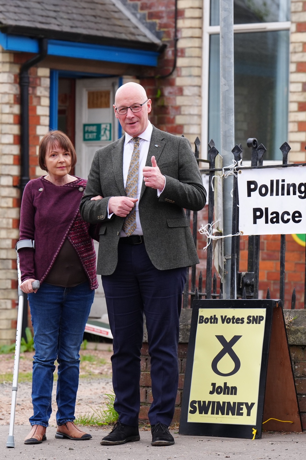 John Swinney voted alongside his wife Elizabeth (Jane Barlow/PA) (PA Wire)