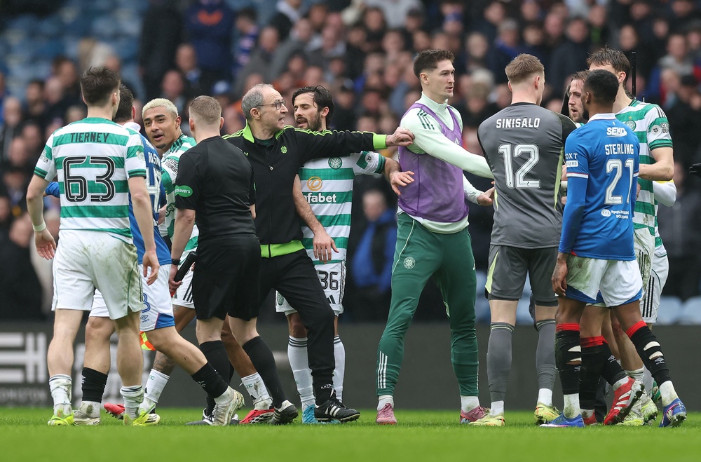 O’Neill was in the middle of a ‘feeble’ flare-up between Celtic and Rangers players (Getty)