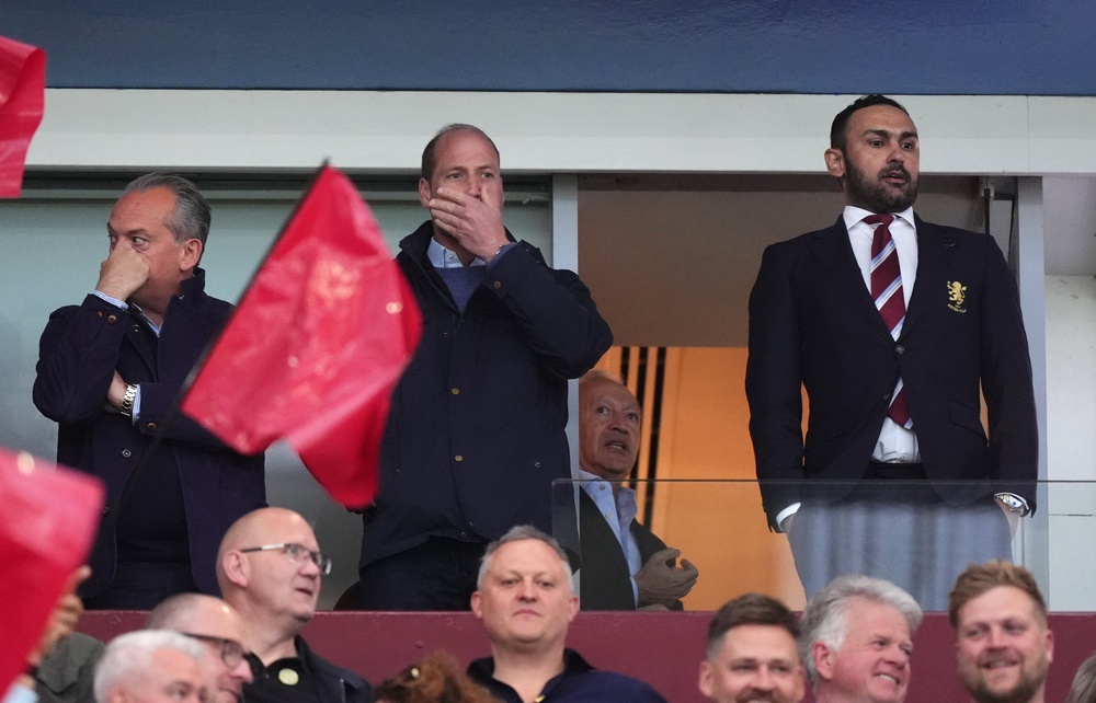 The Prince of Wales with Aston Villa club ambassador Ahmed Elmohamady (Mike Egerton/PA) (PA Wire)
