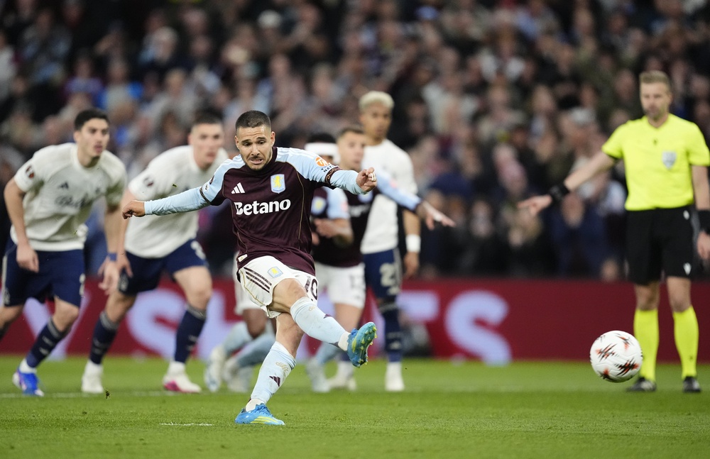Buendia netted Villa’s second goal from the penalty spot (Nick Potts/PA)