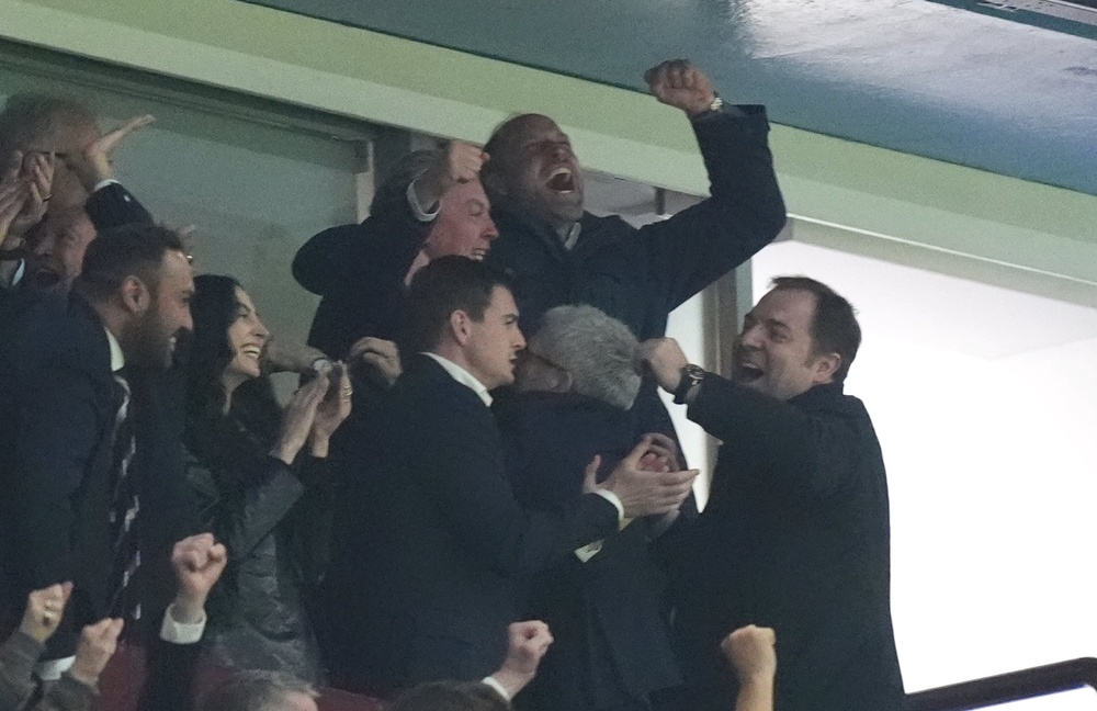 The Prince of Wales celebrates Aston Villa’s third goal (Mike Egerton/PA) (PA Wire)