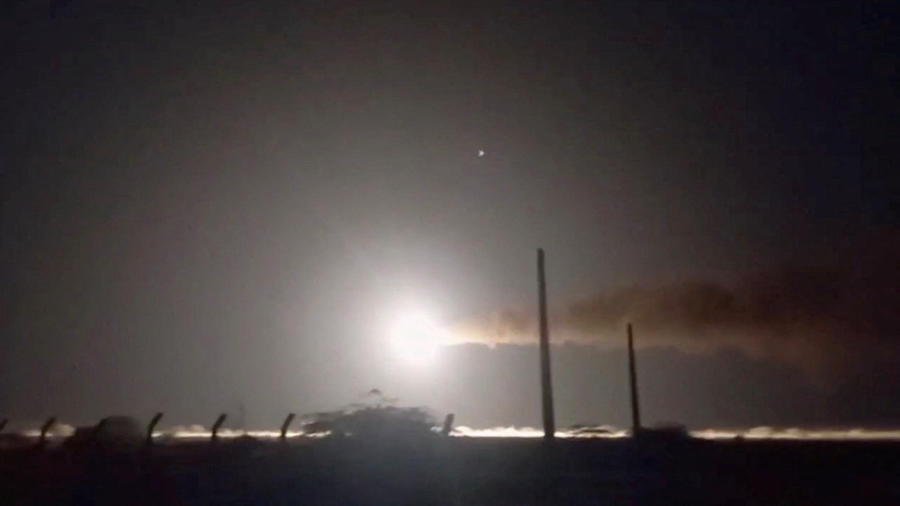Iranian navy fires a missile, at an unknown location, in this still image taken from a video released (Reuters)