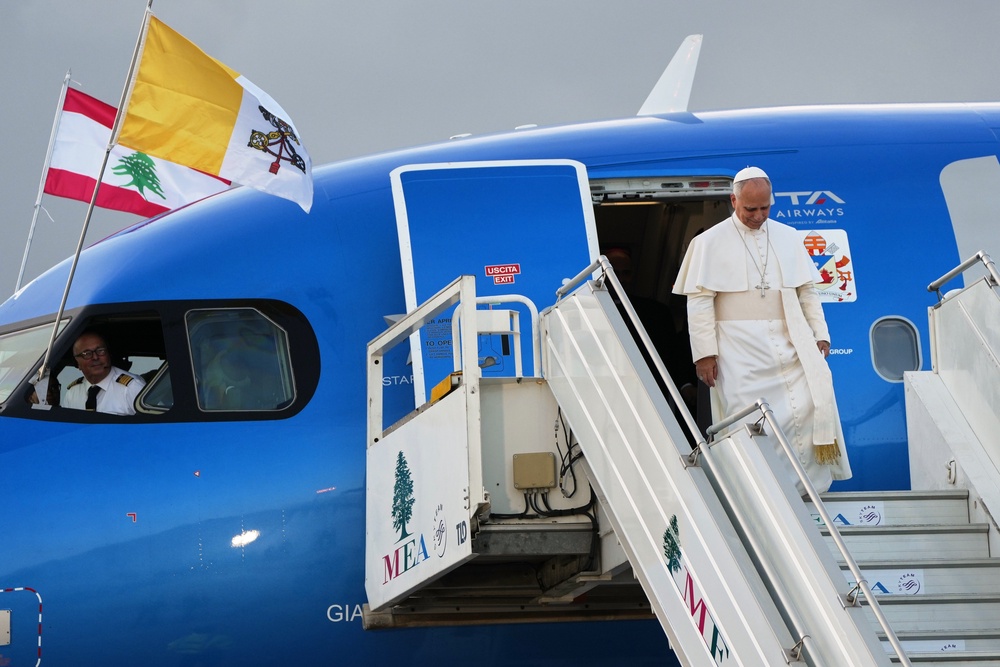 Pope Leo XIV arrives at Beirut's international airport, Lebanon, Sunday, Nov. 30, 2025. (AP Photo/Domenico Stinellis, File) (Copyright 2025 The Associated Press. All rights reserved)