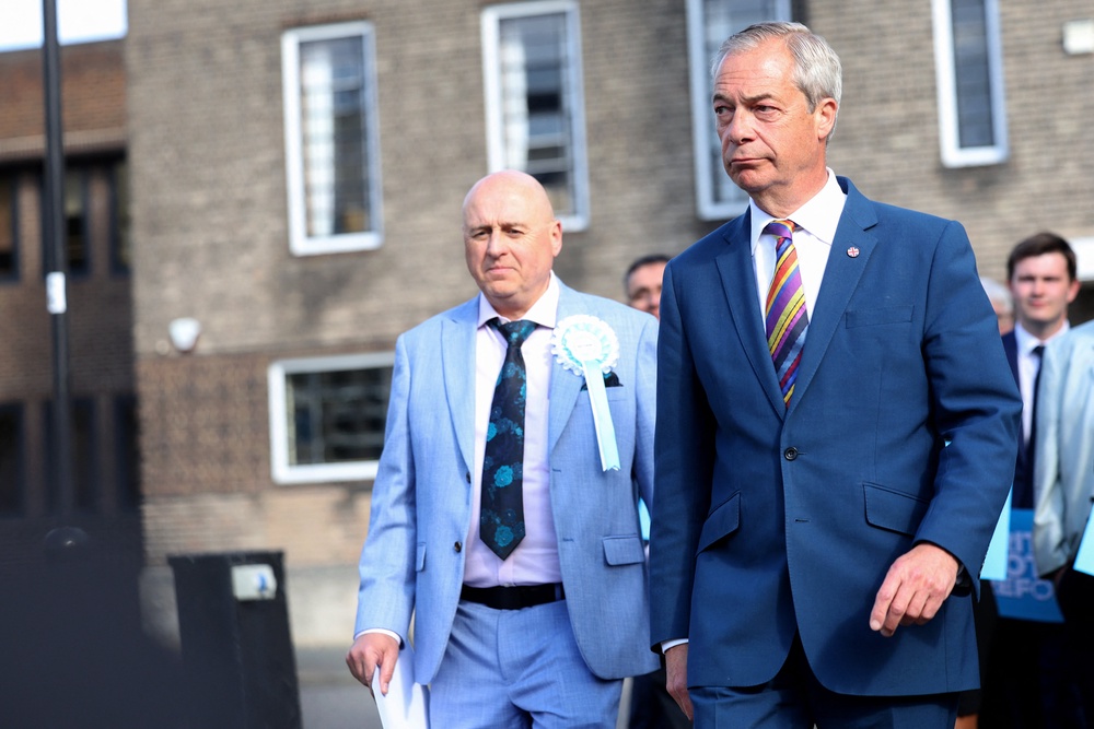 Nigel Farage hailed the results as marking 'historic shift' in British politics (AFP/Getty)