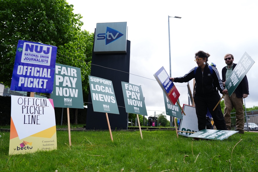 Picket lines are being manned by striking staff in Glasgow and Aberdeen (Andrew Milligan/PA) (PA Wire)