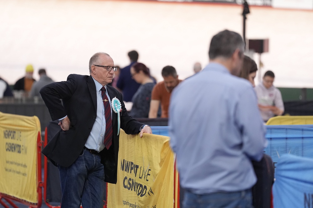 An observer from Reform UK watches as votes are counted in Newport (Andrew Matthews/PA) (PA Wire)