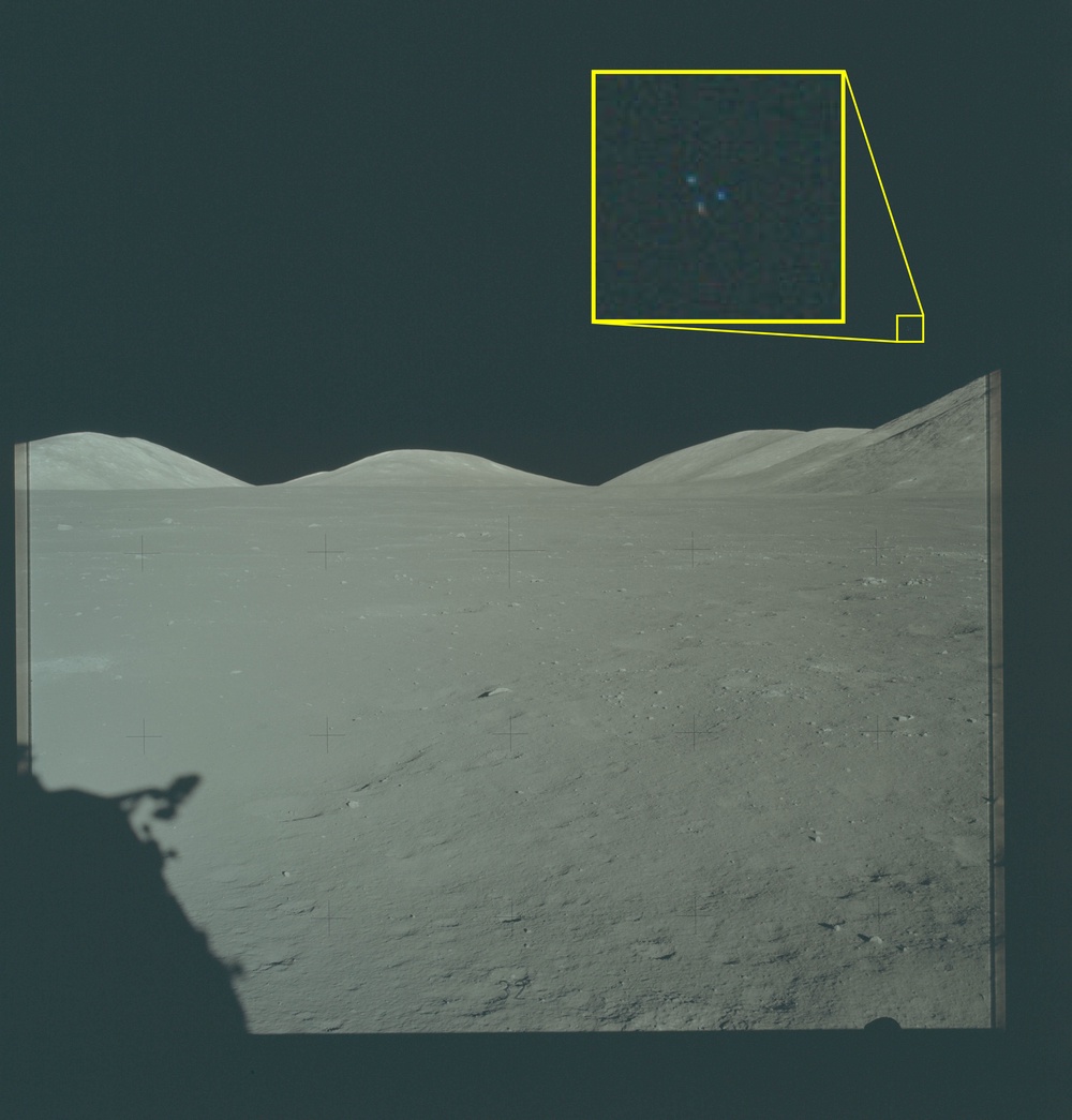 Three 'dots' were spotted in the lunar sky on the Apollo 17 mission (Defense Department)