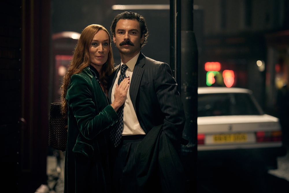 Victoria Smurfit with Aidan Turner in ‘Rivals’ (Disney +)