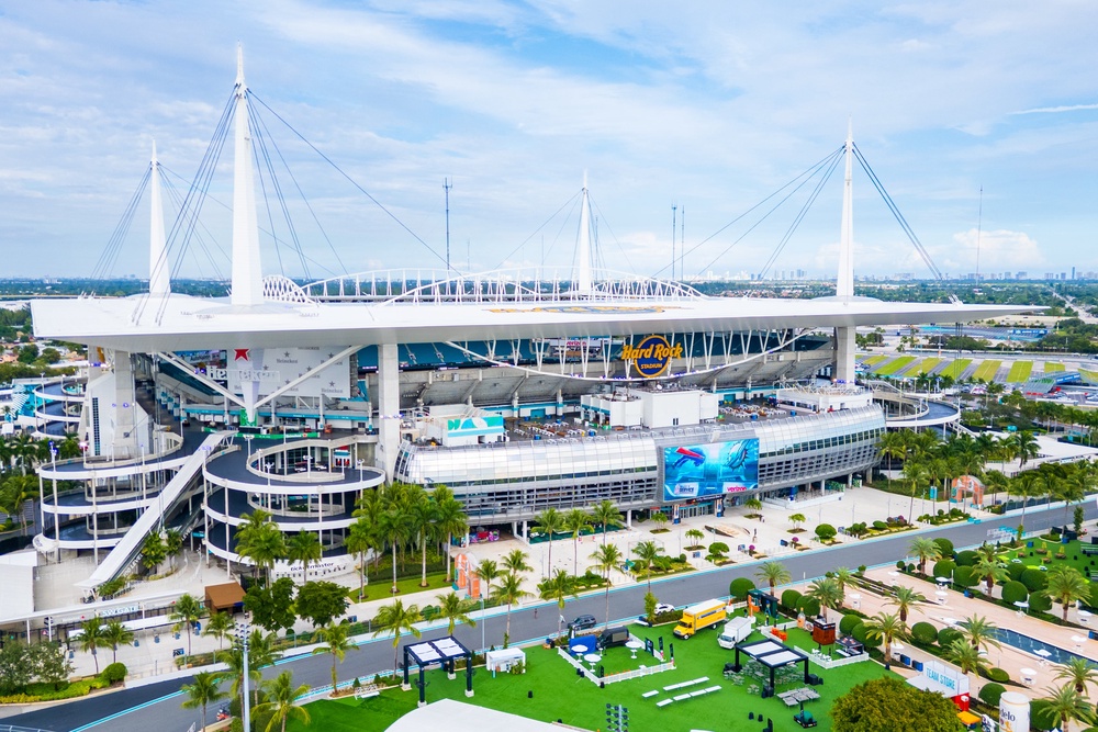 Miami's Hard Rock Stadium will host several games at the World Cup, including four group stages clashes and a quarterfinal (Getty)