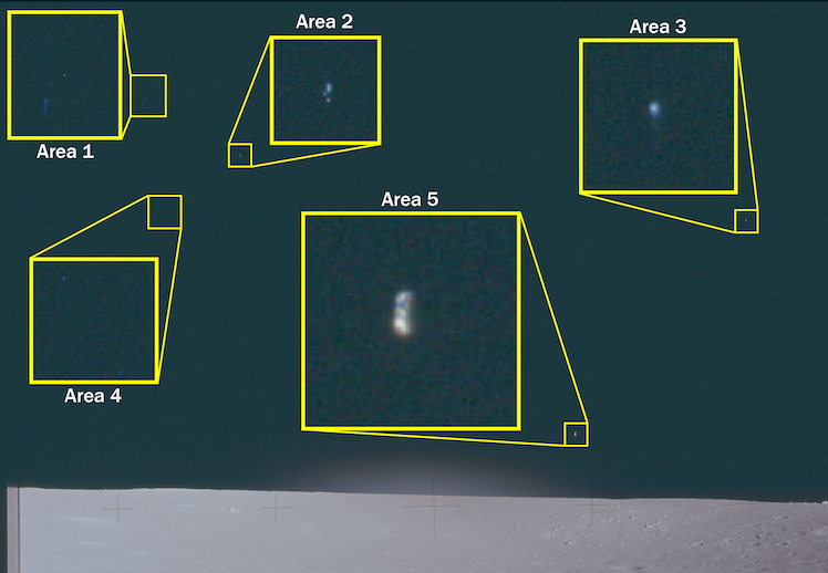 Five ‘unidentified phenomena’ photographed from the moon's surface during the Apollo 12 mission (Defense Department)