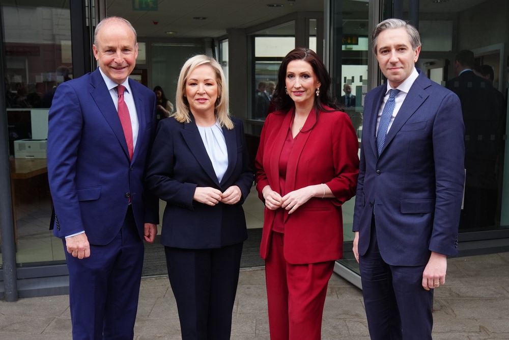 Micheal Martin, Michelle O’Neill, Emma Little-Pengelly, and Simon Harris (Brian Lawless/PA) (PA Wire)