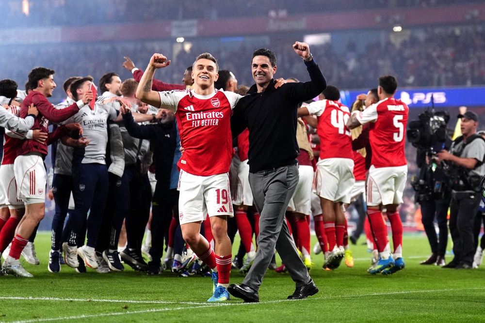 Arsenal came in for criticism for their celebrations in midweek (John Walton/PA). (PA Wire)