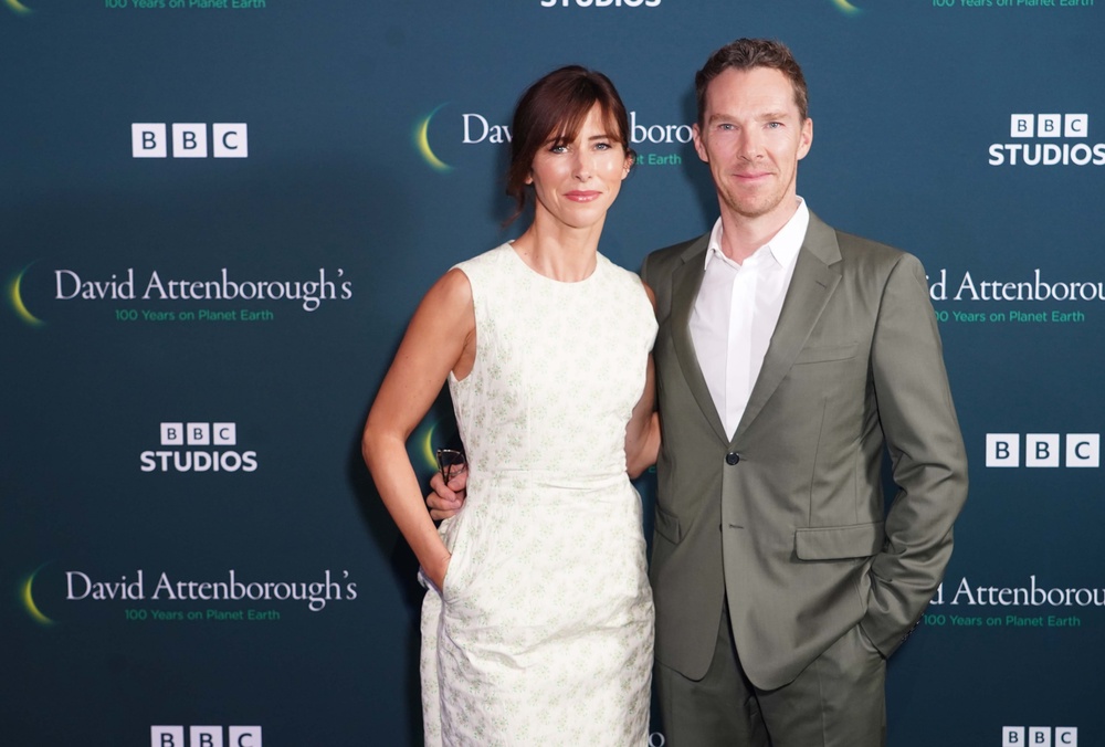 Benedict Cumberbatch with his wife, Sophie Hunter, at the David Attenborough's 100 Years on Planet Earth event (PA)
