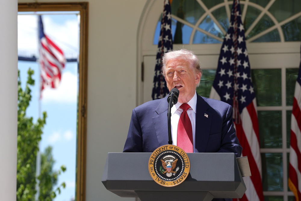 President Donald Trump celebrated the release of the UFO files in a Truth Social post shared Friday (Getty Images)