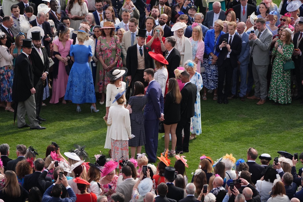 The Princess of Wales (centre) speaking to guests during the event (Jonathan Brady/PA) (PA Wire)