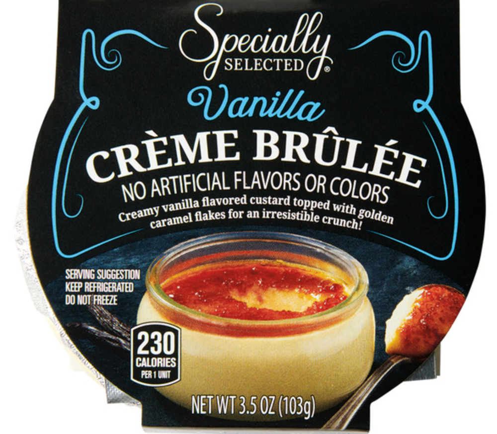 Aldi’s Specially Selected Vanilla Crème Brûlée was recalled because it may contain glass (Aldi)