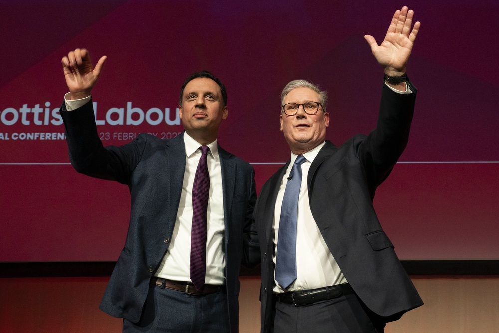 Sir Keir Starmer (right) and Anas Sarwar had worked together – but in February this year the Scottish Labour leader called on the Prime Minister to quit. (Jane Barlow/PA)