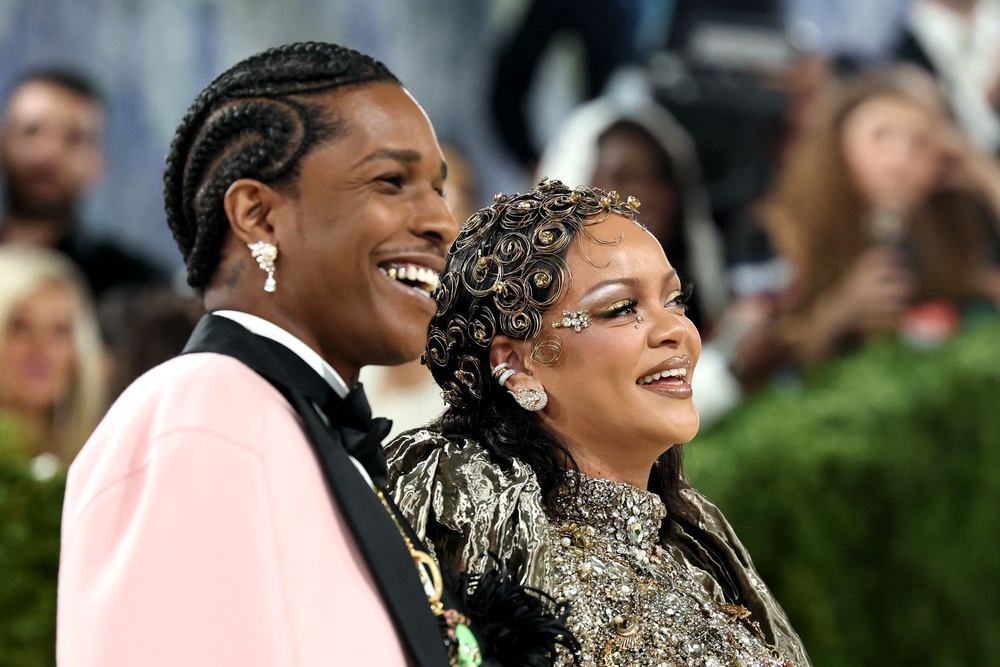 Rihanna and A$AP Rocky appeared together on the Met Gala red carpet Monday (Getty Images)