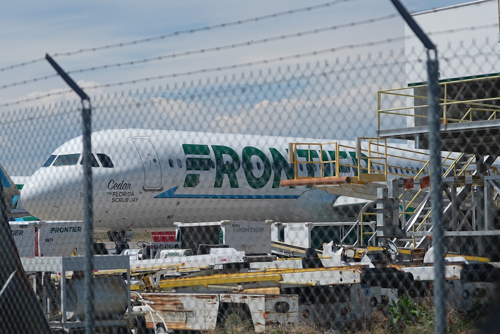 The person fatally struck by a Frontier plane allegedly breached a perimeter fence at Denver International Airport Friday night (AP)