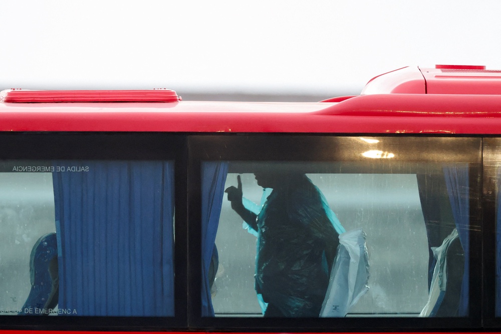 Bus seats are covered in plastic (Reuters)