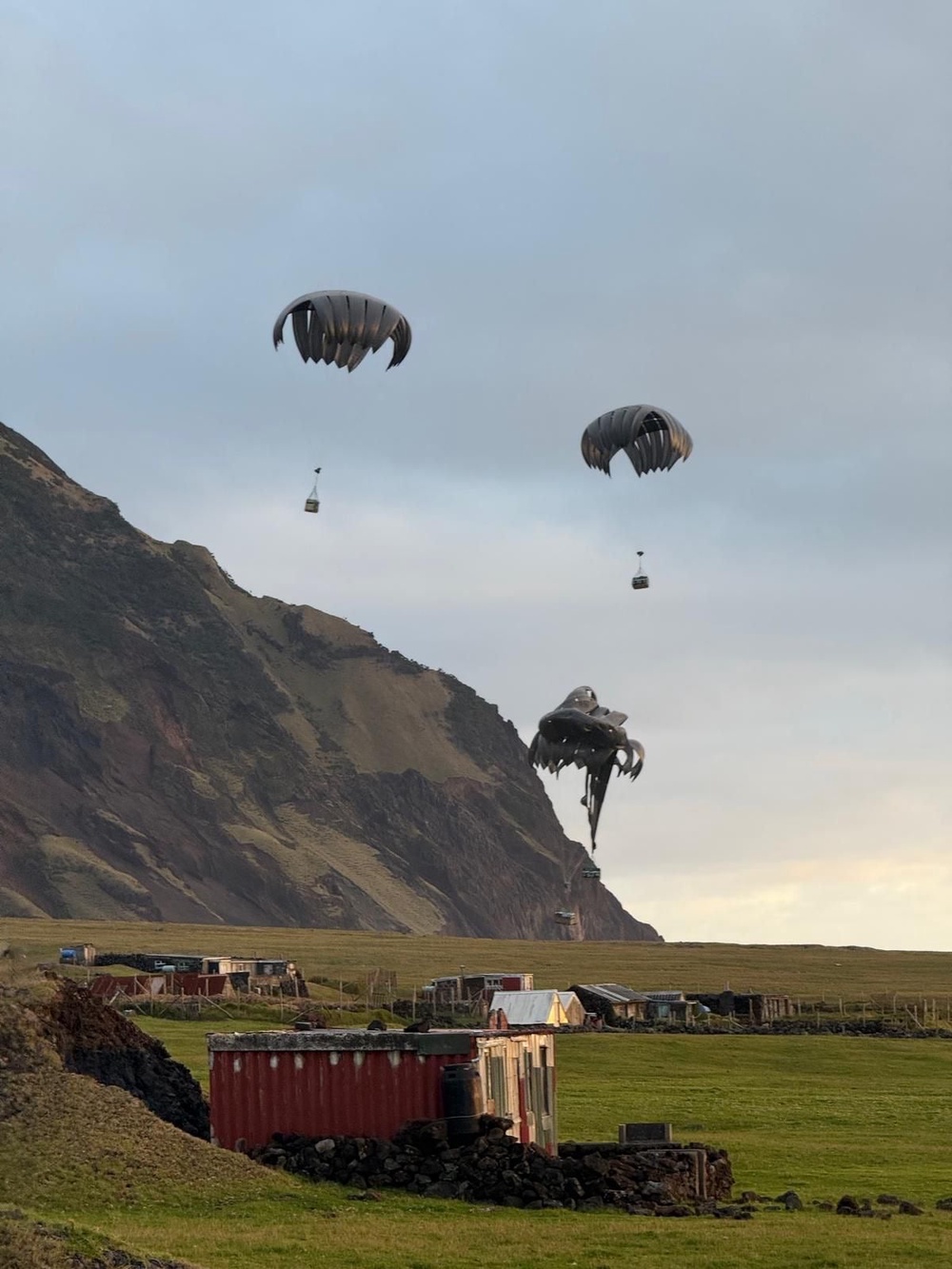 Six paratroopers, an RAF consultant and Army nurse from 16 Air Assault Brigade parachuted (PA)