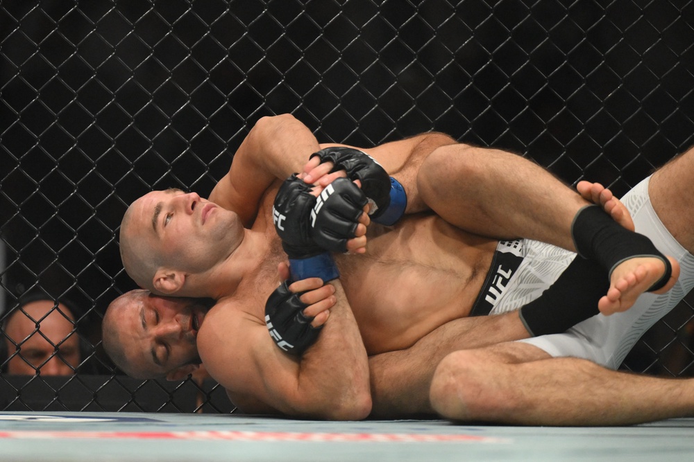 Chimaev controlled Strickland for the entirety of the first round but grappled much less thereafter (Reuters)
