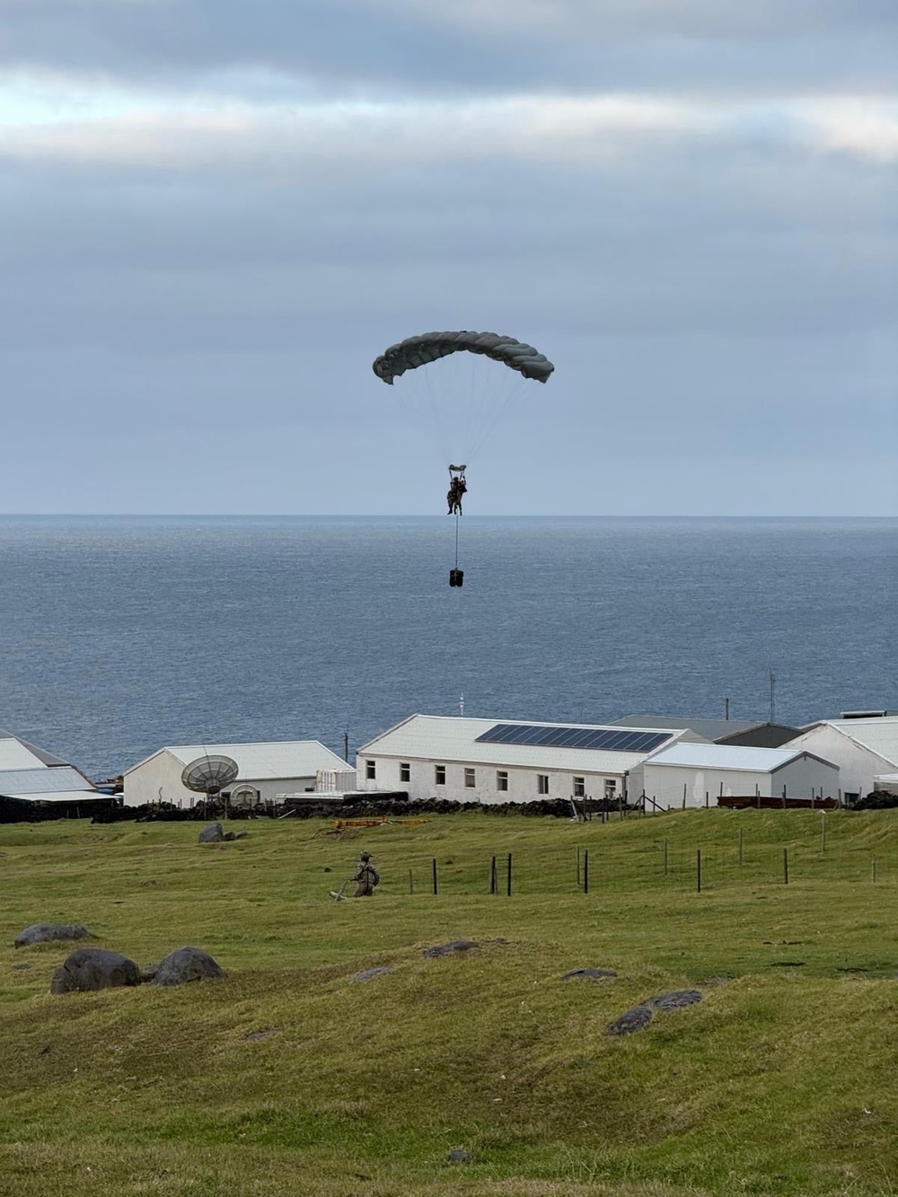 A specialist Army team and medical personnel have been parachuted on to Tristan da Cunha (PA)