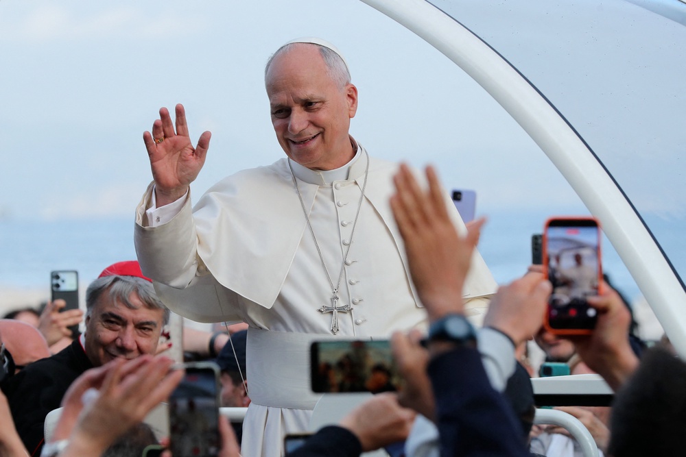 The first American pope, Leo XIV, was the target of criticism from Donald Trump over his prayers for peace in Iran (AFP/Getty)