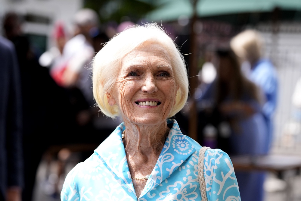 Dame Mary praised the BBC as her “home of many years”, after being presented with the prize by former Bake Off presenters Mel Giedroyc and Sue Perkins during the ceremony at the Royal Festival Hall (PA Archive)