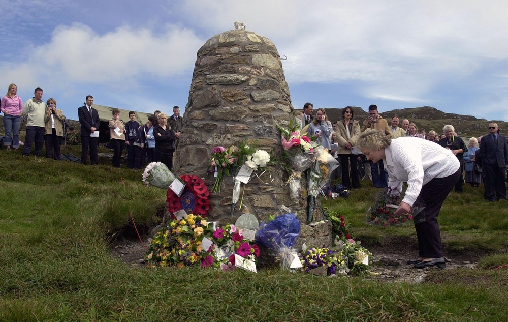 A cairn has been installed on the Mull of Kintyre in memory of those killed in the tragedy (Andrew Milligan/PA) (PA Archive)