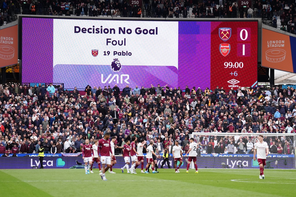 West Ham were denied a late equaliser after a VAR review which had implications for either end of the table (PA Wire)