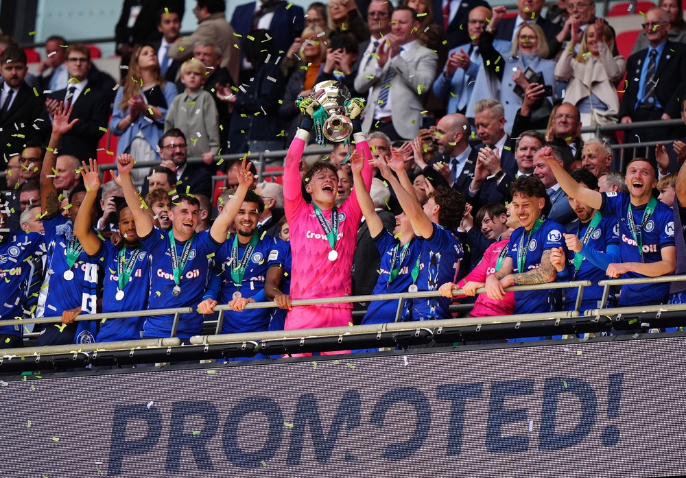 Rochdale secured a return to the EFL at Wembley having missed out in equally dramatic circumstances on the final day of the season (Bradley Collyer/PA) (PA Wire)
