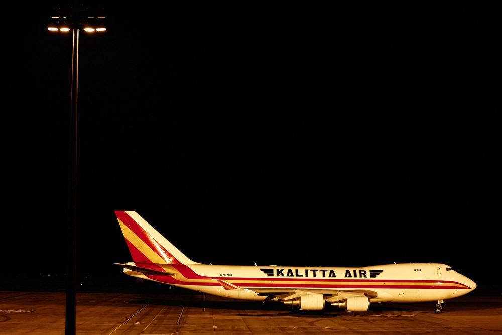 A plane bound for the US carrying passengers of the cruise ship MV Hondiu (Reuters)