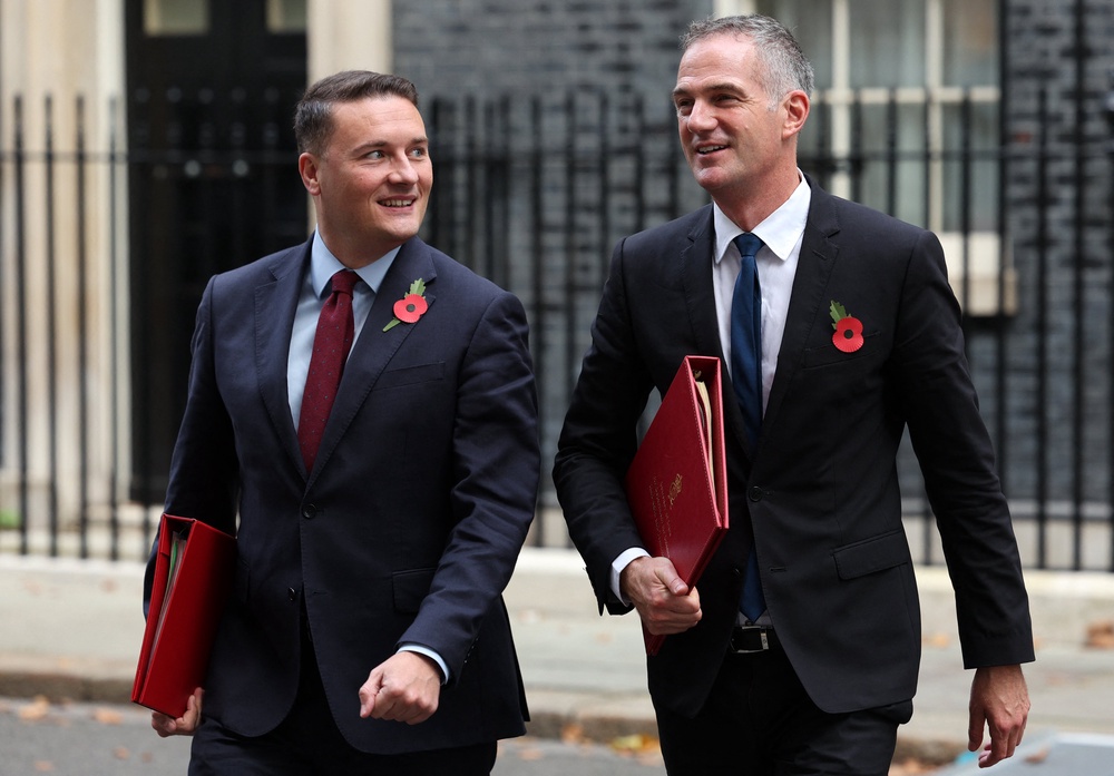 Peter Kyle (right) said Wes Streeting (left) spent his weekend at the cinema and not launching a leadership bid (AFP/Getty)