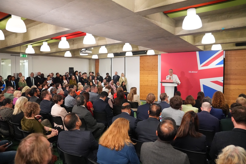 Prime Minister Sir Keir Starmer giving a speech at the Coin Street Neighbourhood Centre in Waterloo, London (James Manning/PA) (PA Wire)