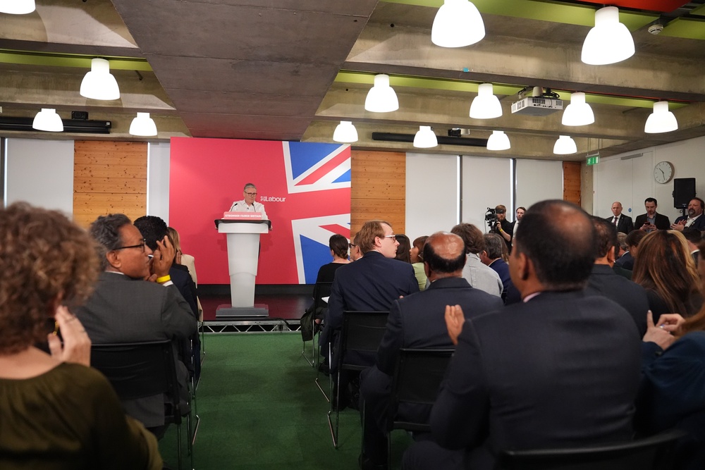 Sir Keir Starmer giving a speech at the Coin Street Neighbourhood Centre in Waterloo, London (James Manning/PA) (PA Wire)