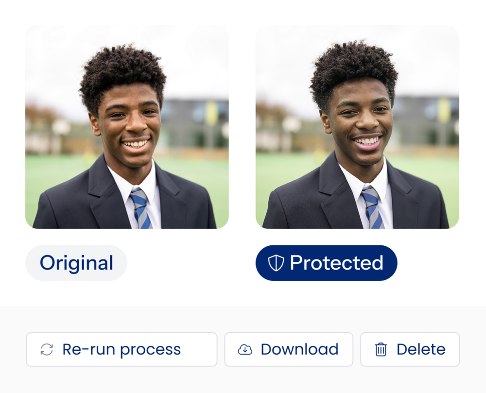 Aidos’s child protection tool creates an AI-generated version of online photos featuring school pupils (Aidos)