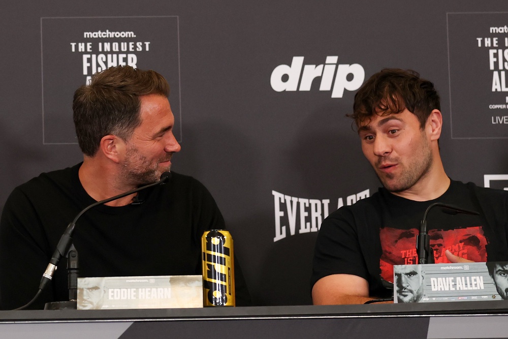 Allen with promoter Eddie Hearn (Getty)
