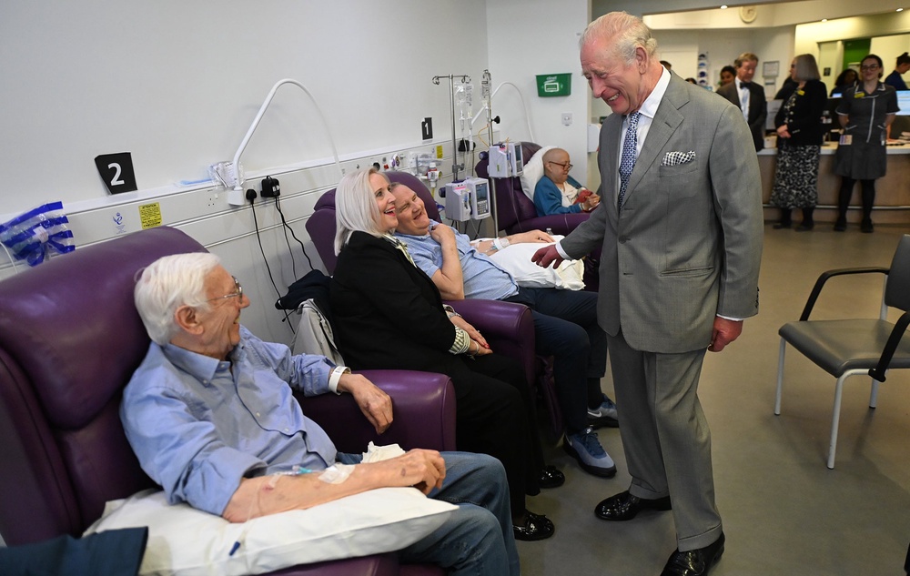 Chemotherapy patients described meeting the King as a ‘huge surprise’ and said they had a ‘very nice chat’ (Eddie Mulholland/Daily Telegraph) (PA Wire)