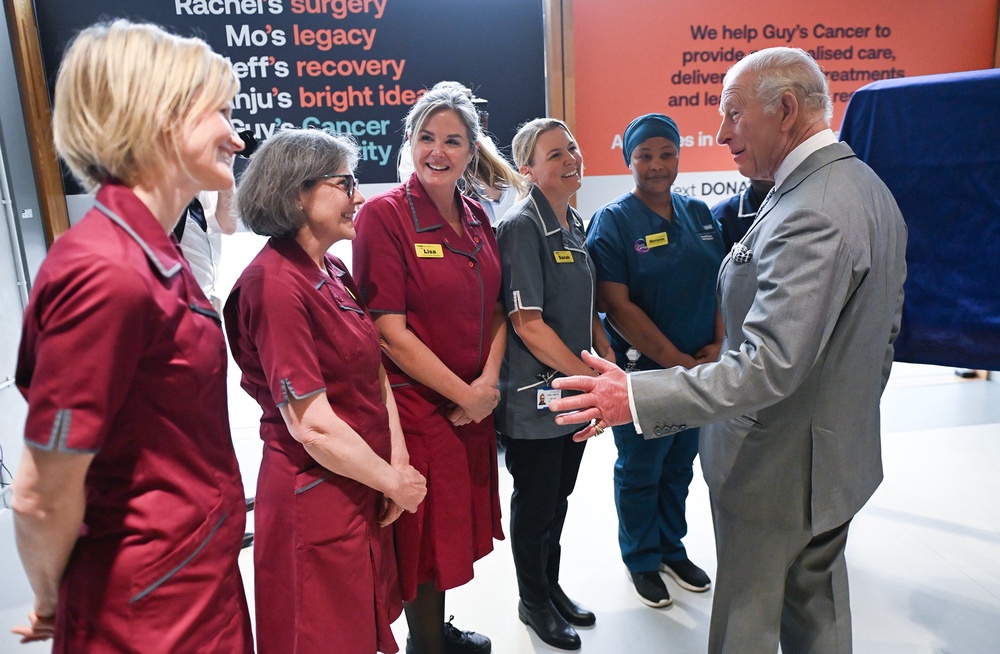 Charles met doctors and nurses from Guy’s Hospital (Eddie Mulholland/Daily Telegraph/PA) (PA Wire)