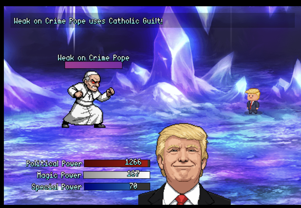'Operation Epic Furious: Strait to Hell' features a fight between President Donald Trump and a character named 'Weak on Crime Pope' (The Secret Handshake)