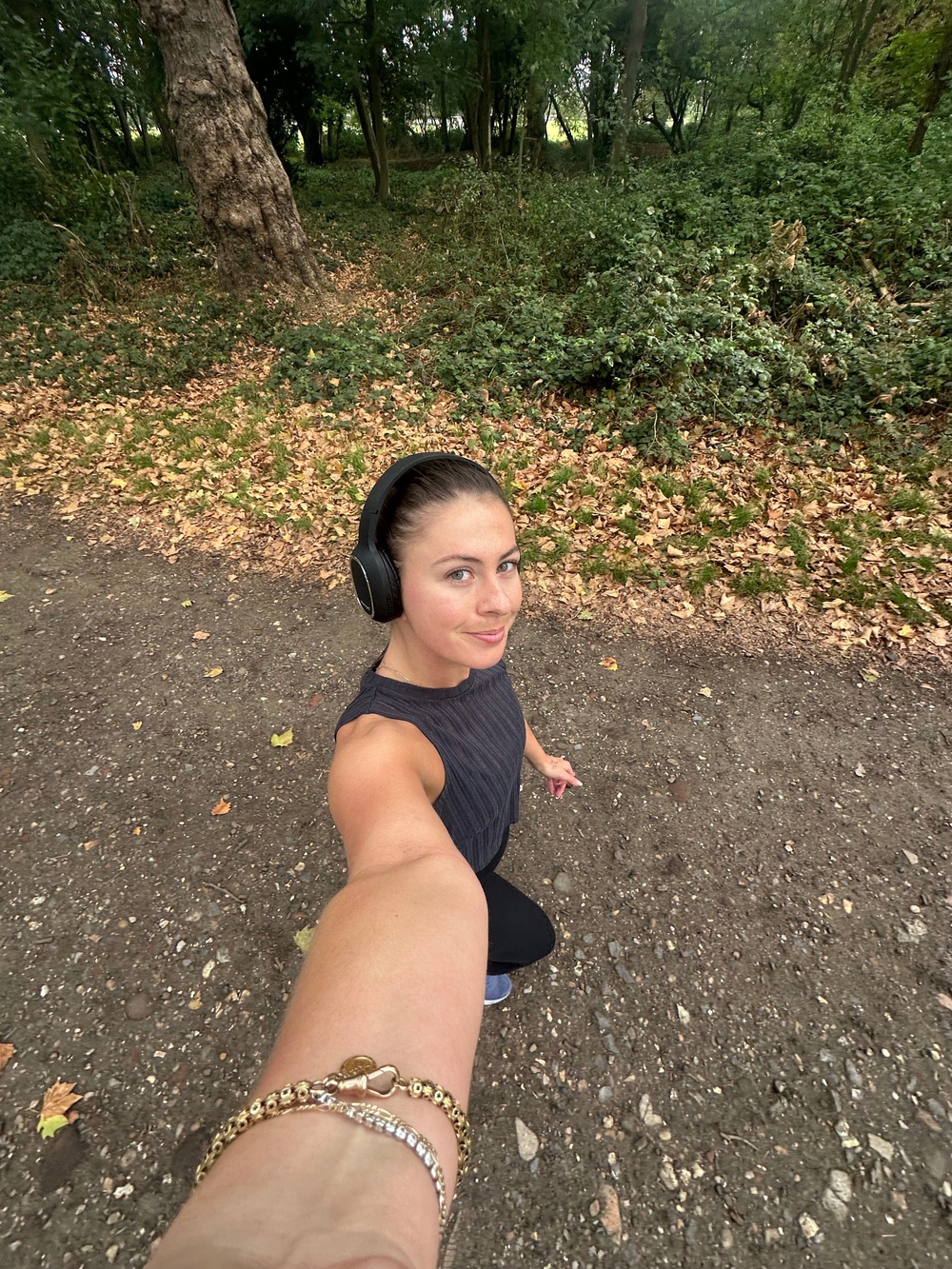 Walk in the park: Lydia on her way from an exercise class (Lydia Spencer-Elliott/The Independent)