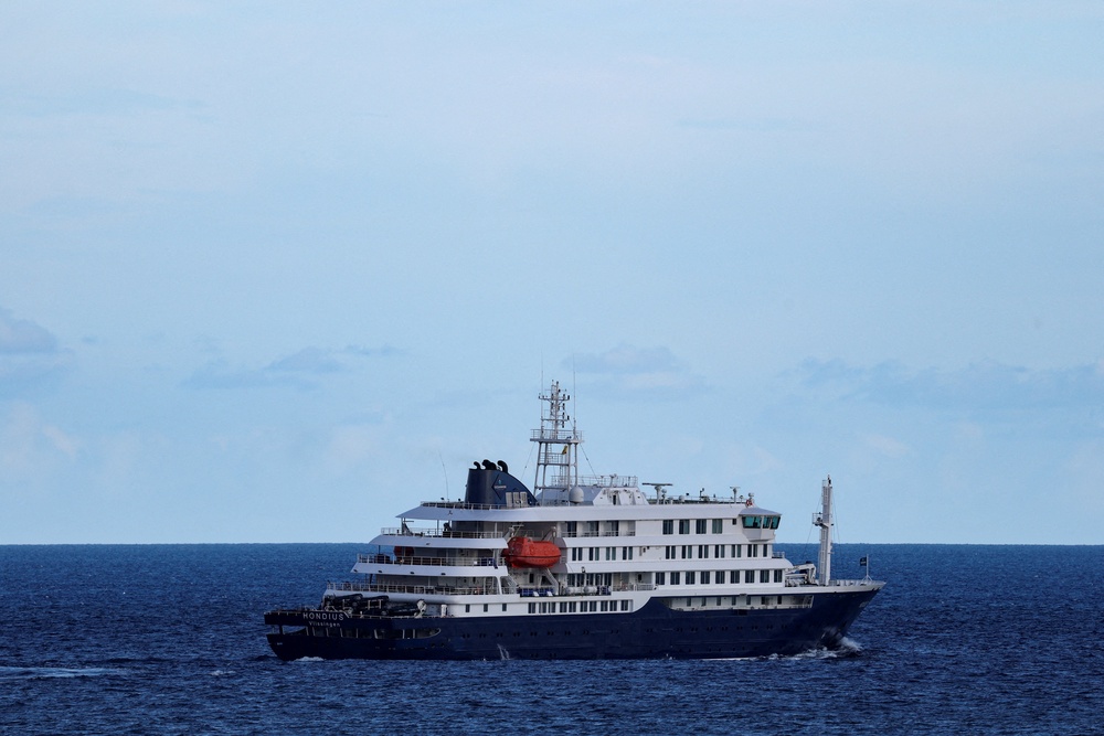 The cruise ship MV Hondius, affected by a hantavirus outbreak. (Reuters)