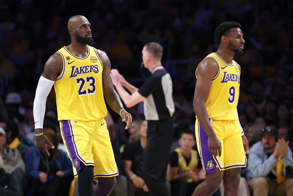 LeBron James and his son Bronny played together for the Lakers this year (Getty)