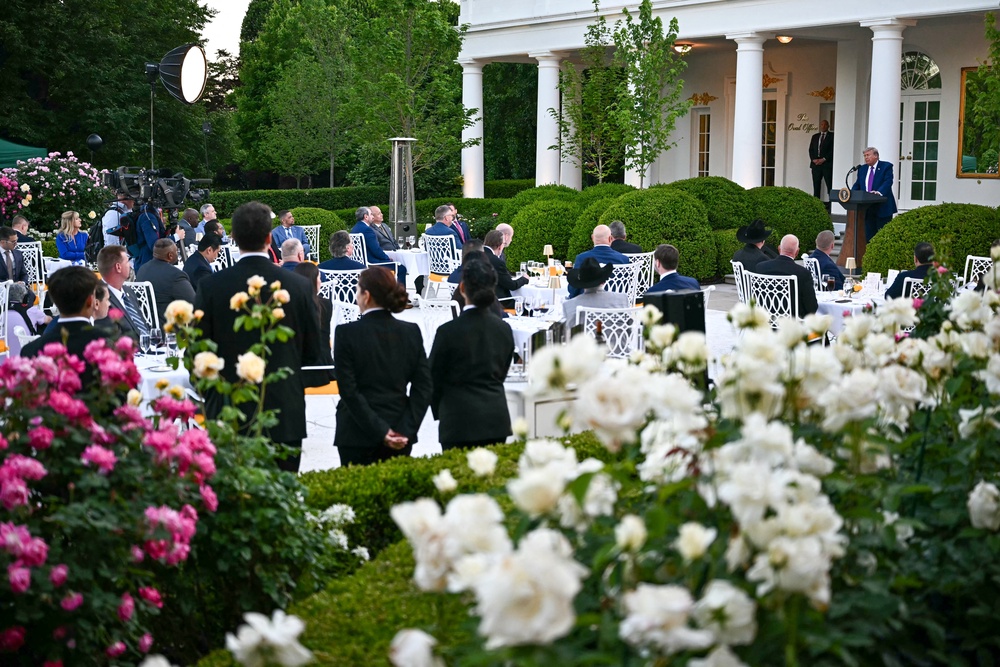 Trump made the remarks during a speech honoring Police Week (AFP/Getty)