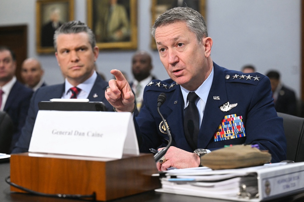 Hegseth is appearing before Congress to justify President Donald Trump’s $1.5 trillion budget request for the U.S. military (AFP/Getty)